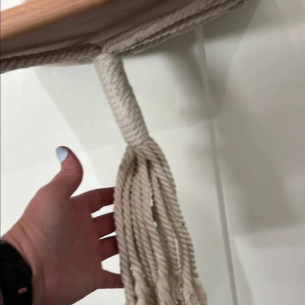 Macrame Hanging Shelf - Cream and Brown